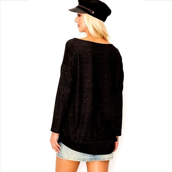 Charcoal Black Rock n Roll Eagle Long Sleeve Graphic Tee - Picture 4 of 6